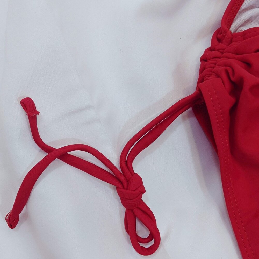 Fire Red One-Piece Swimsuit - Picture 2 of 7